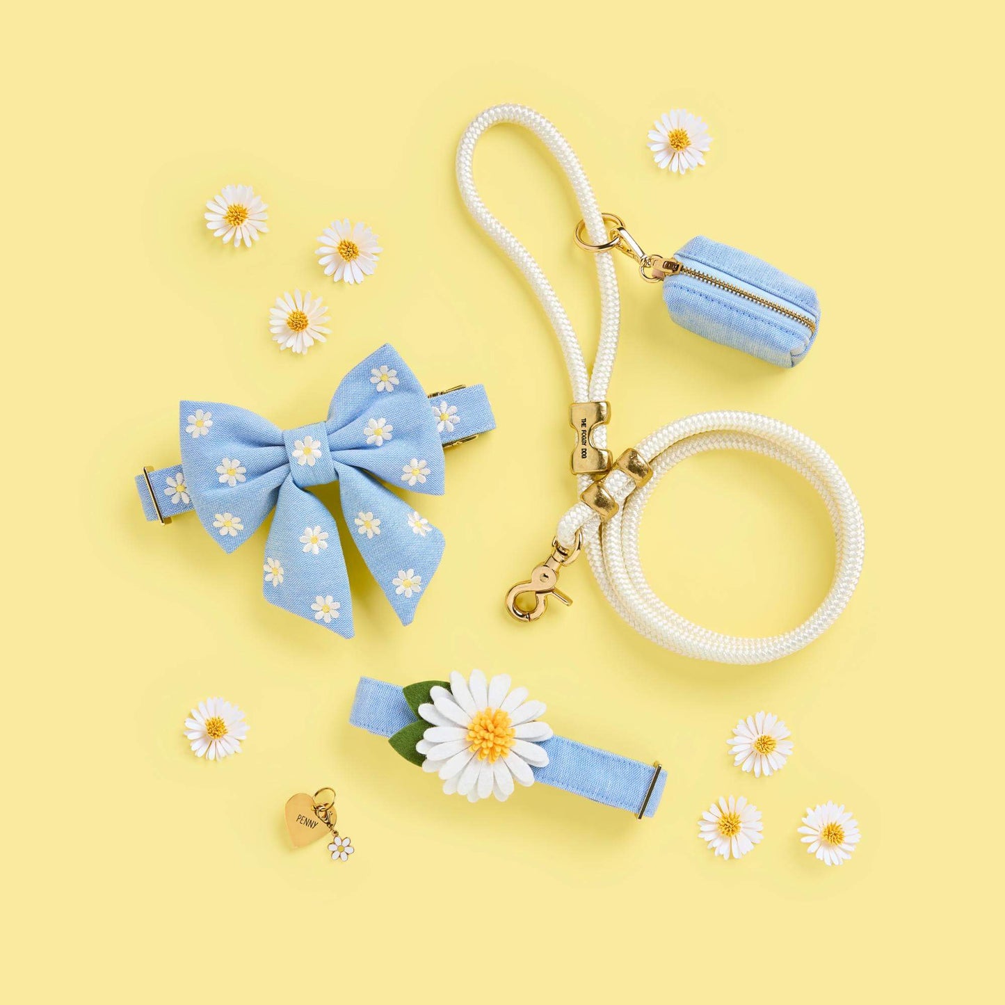 Daisy Embroidered Lady Bow Collar