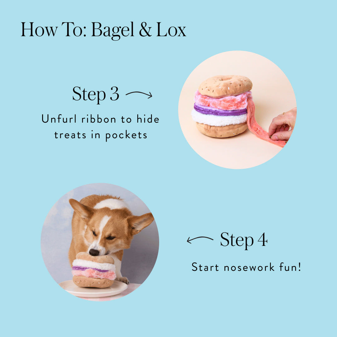 Bagel and Lox Interactive Snuffle Dog Toy