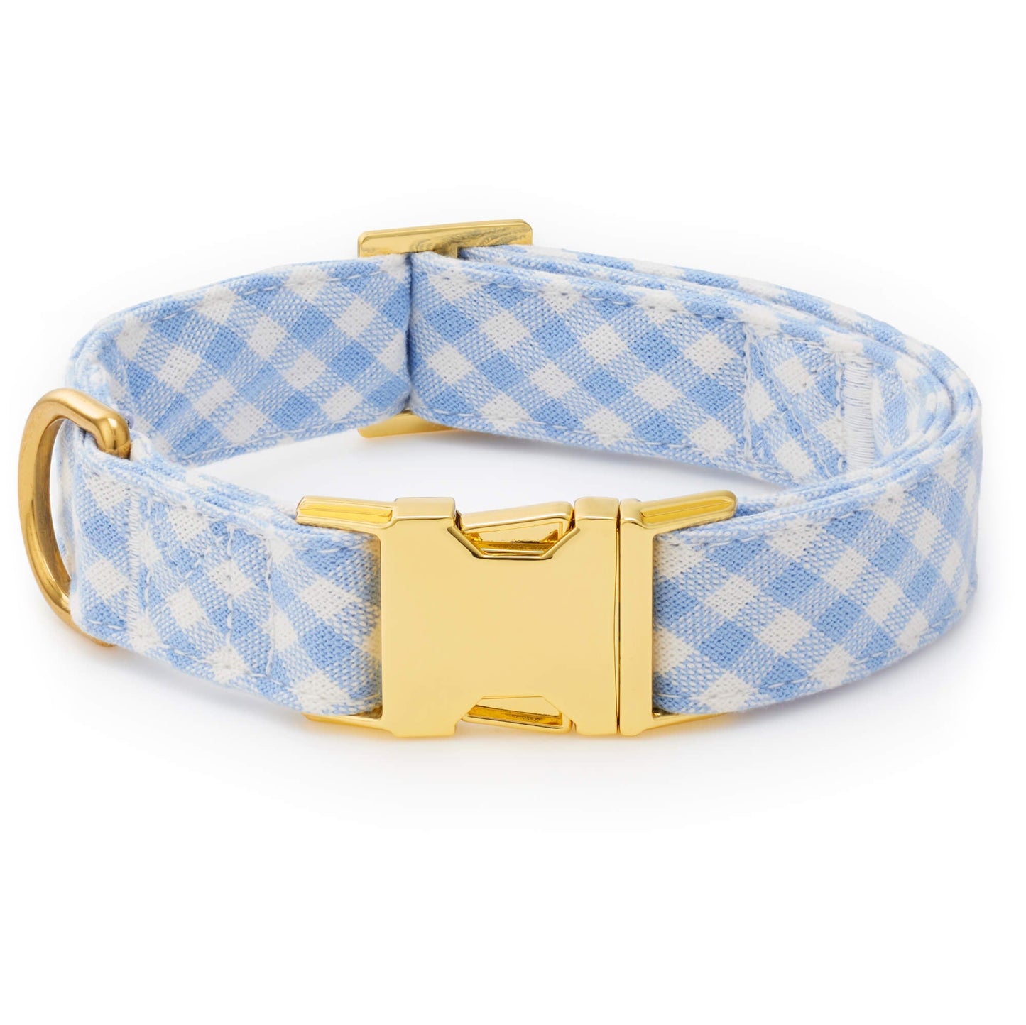 Sky Blue Gingham Lady Bow Collar