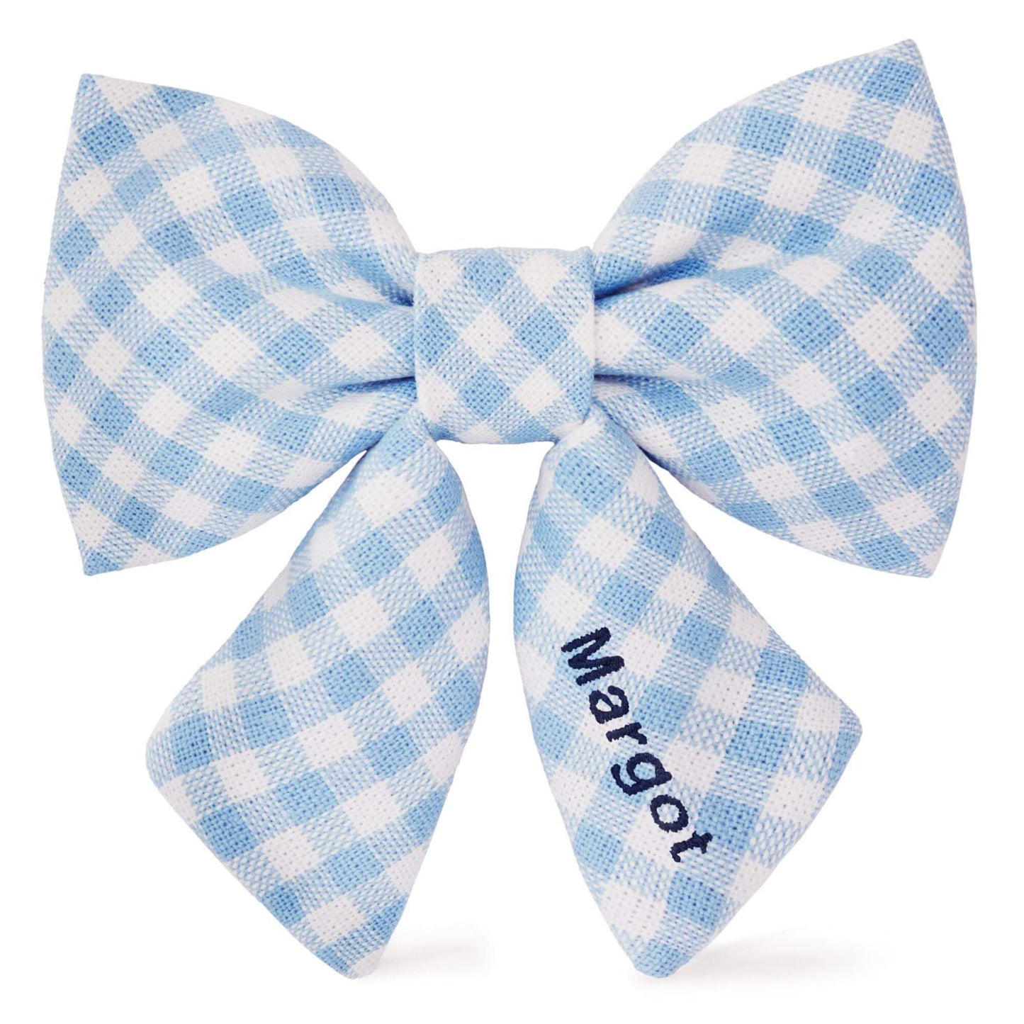 Sky Blue Gingham Lady Dog Bow