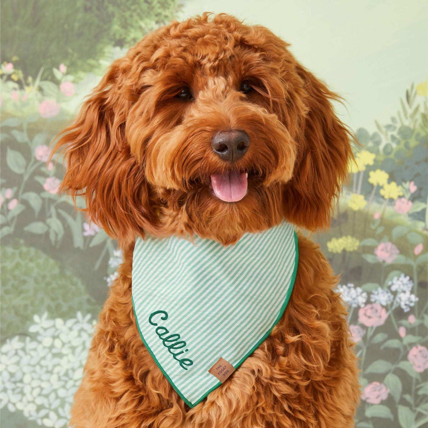 Green Seersucker Dog Bandana