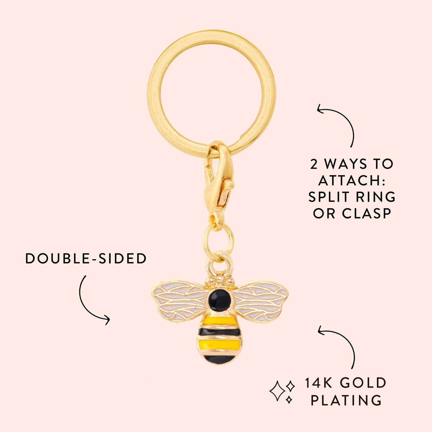 Honey Bee Collar Charm