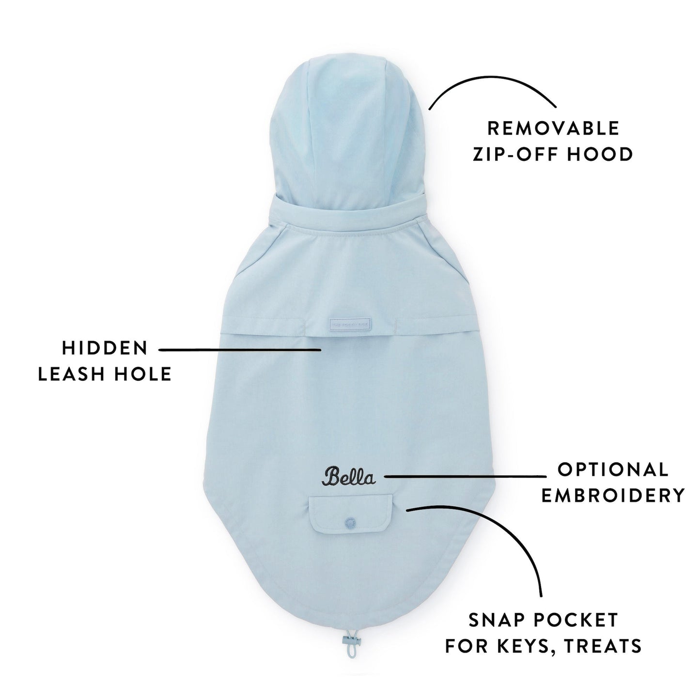 Sky Blue Dog Raincoat