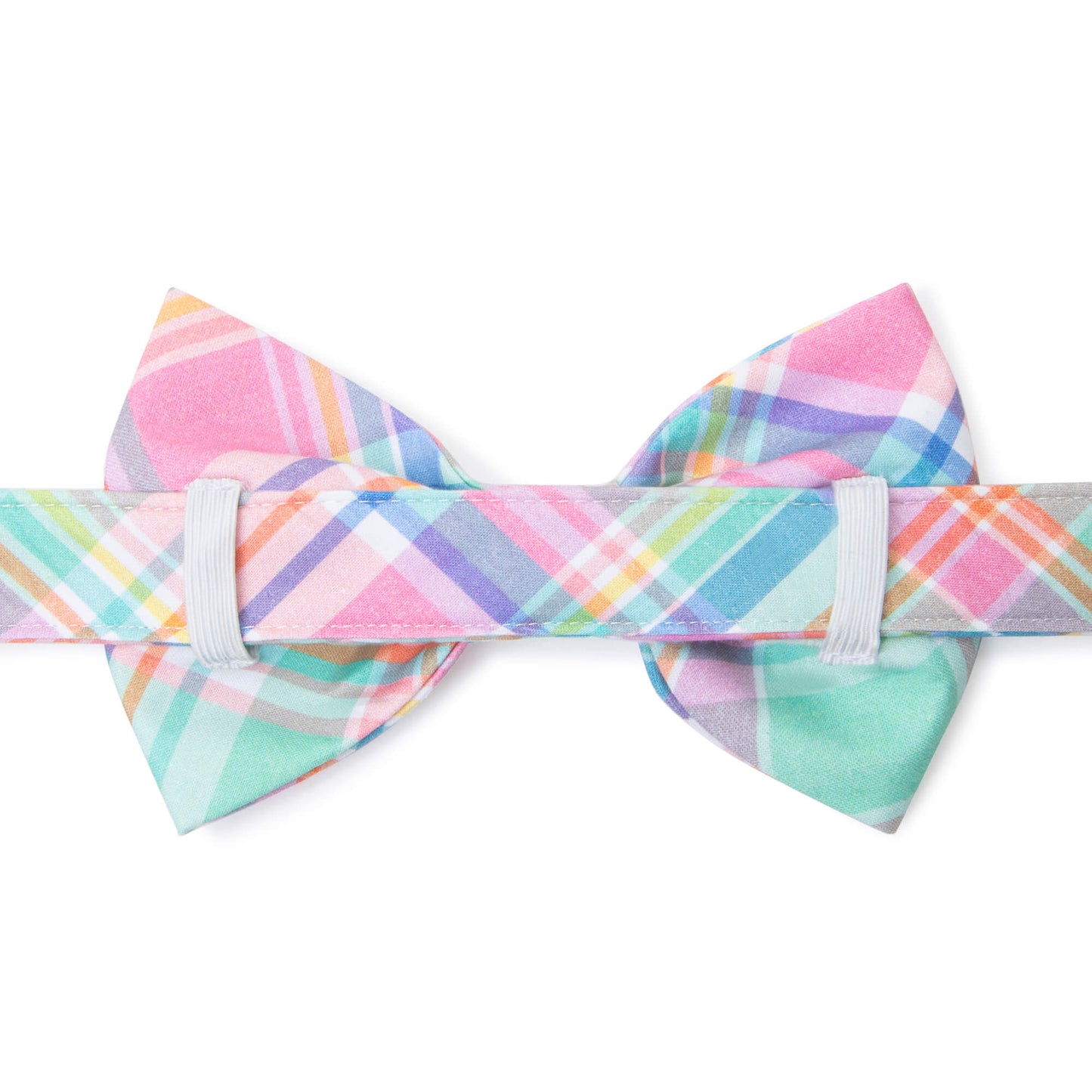 Blooming Plaid Dog Bow Tie