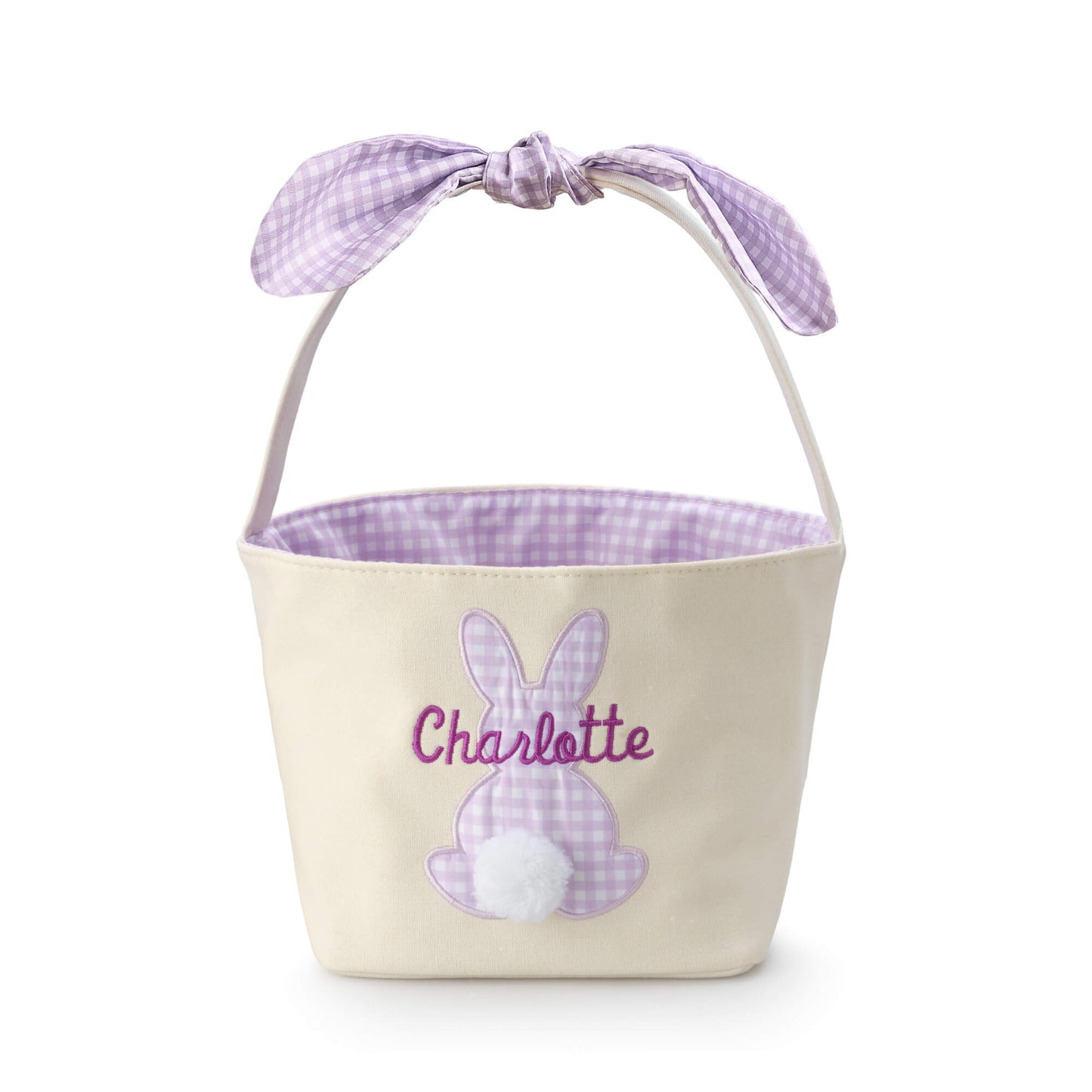 Lavender Gingham Easter Basket