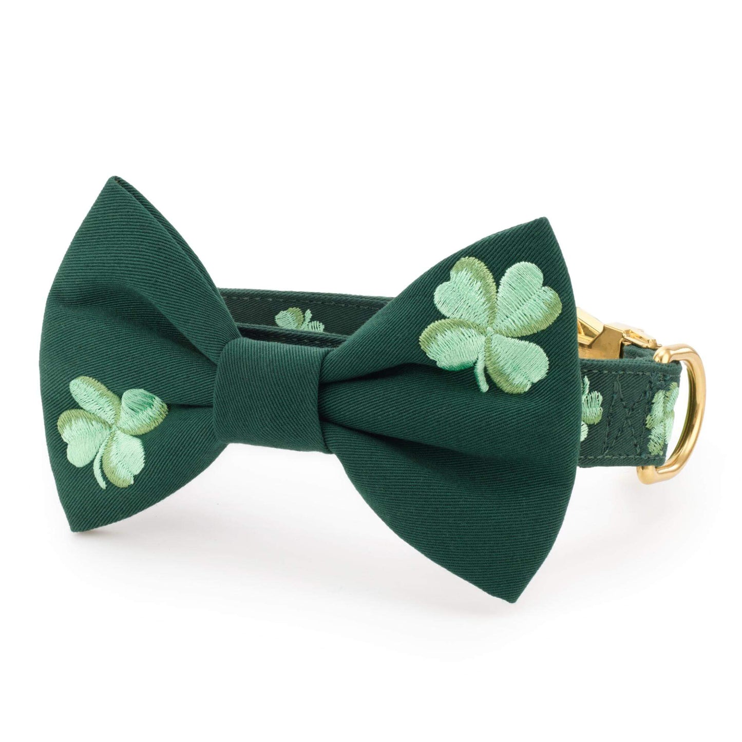 Clover Embroidered Bow Tie Collar