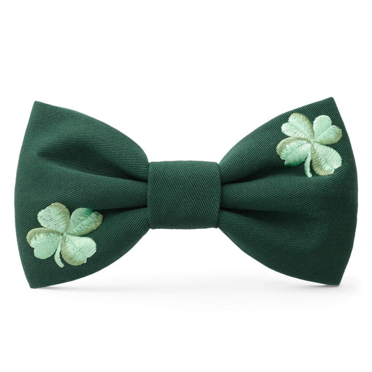 Clover Embroidered Dog Bow Tie