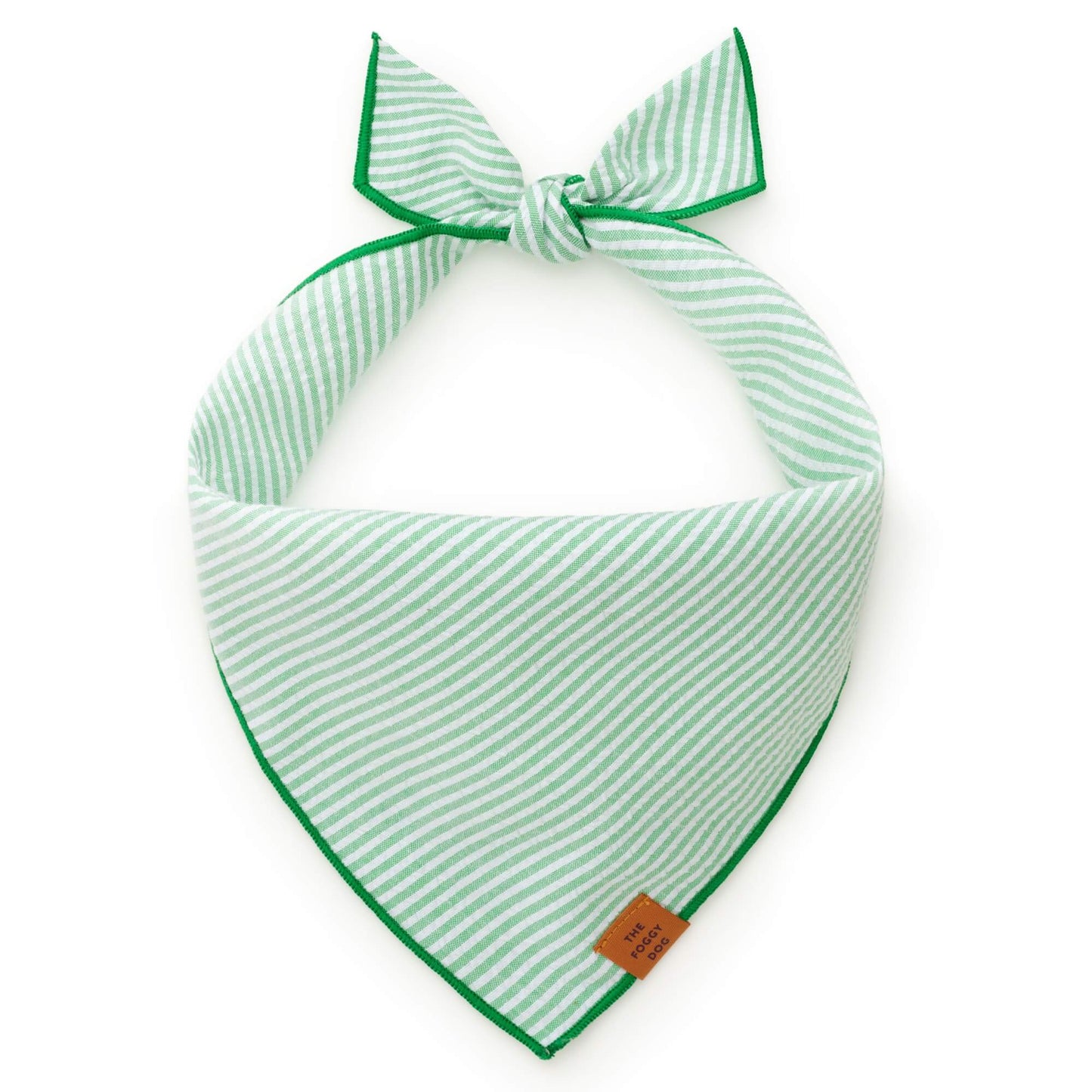 Green Seersucker Dog Bandana