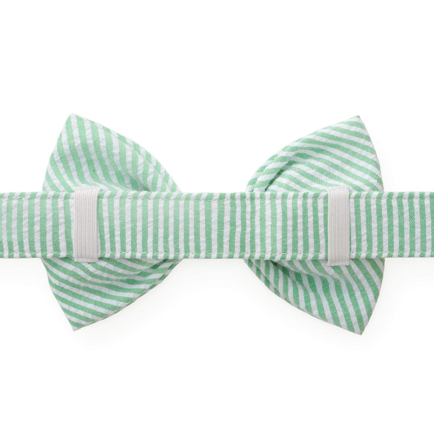 Green Seersucker Dog Bow Tie