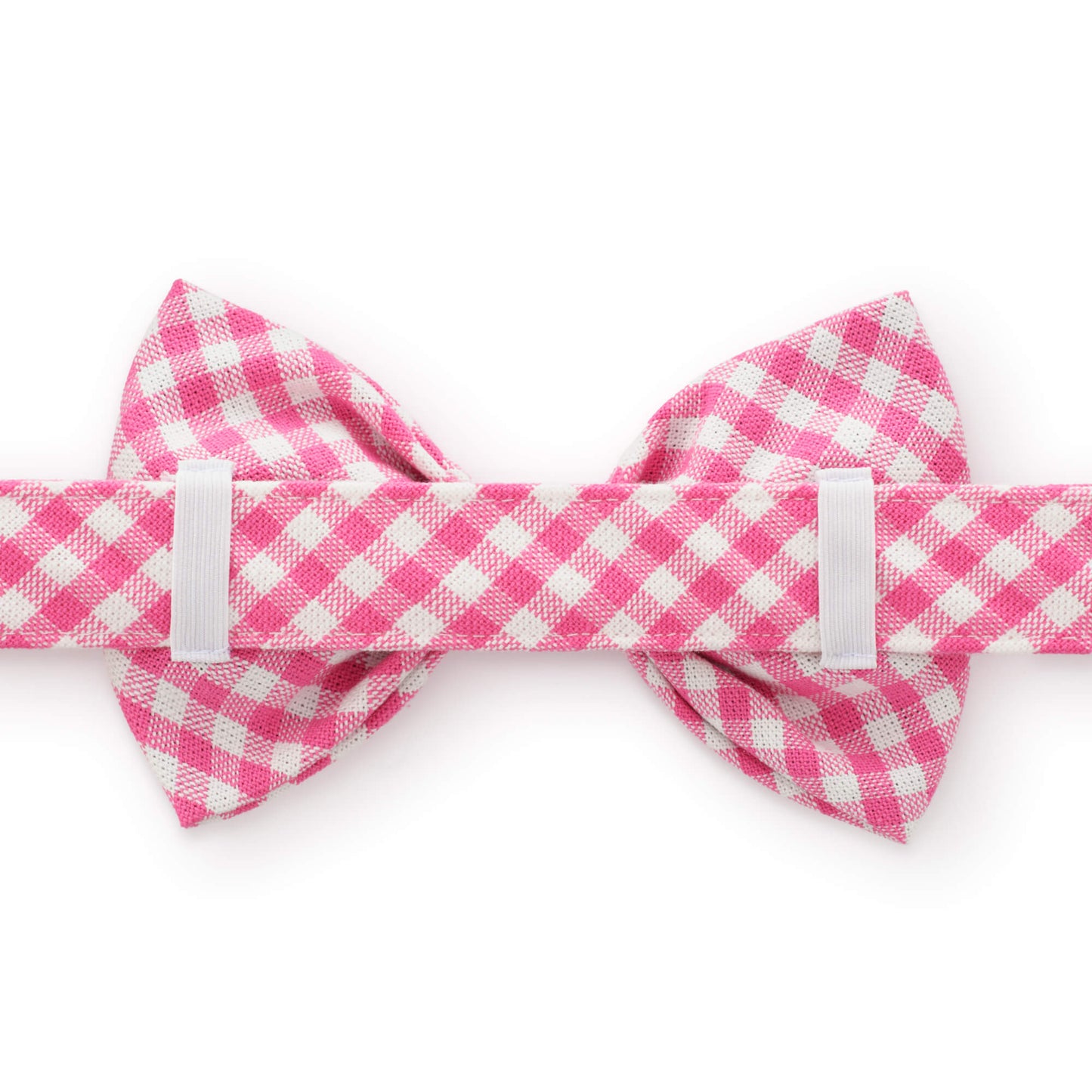 Hot Pink Gingham Dog Bow Tie