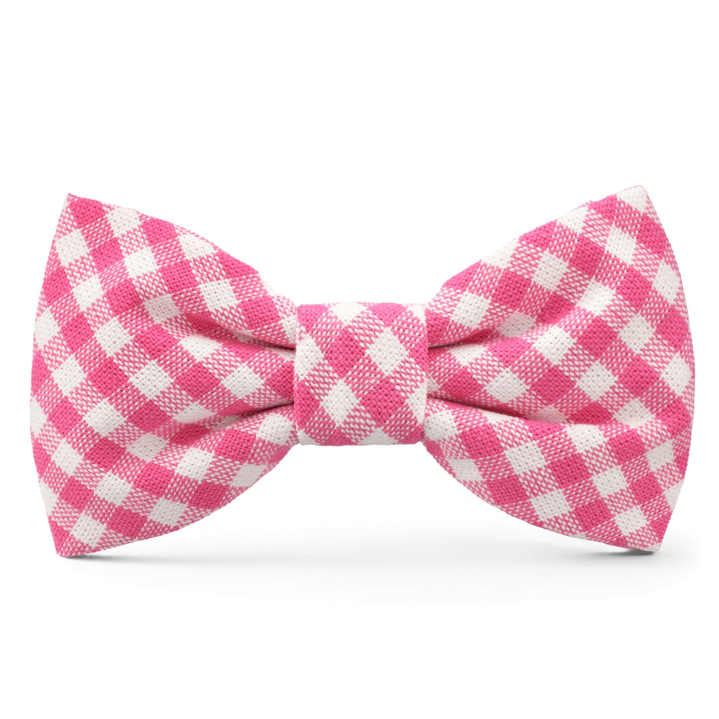 Hot Pink Gingham Dog Bow Tie