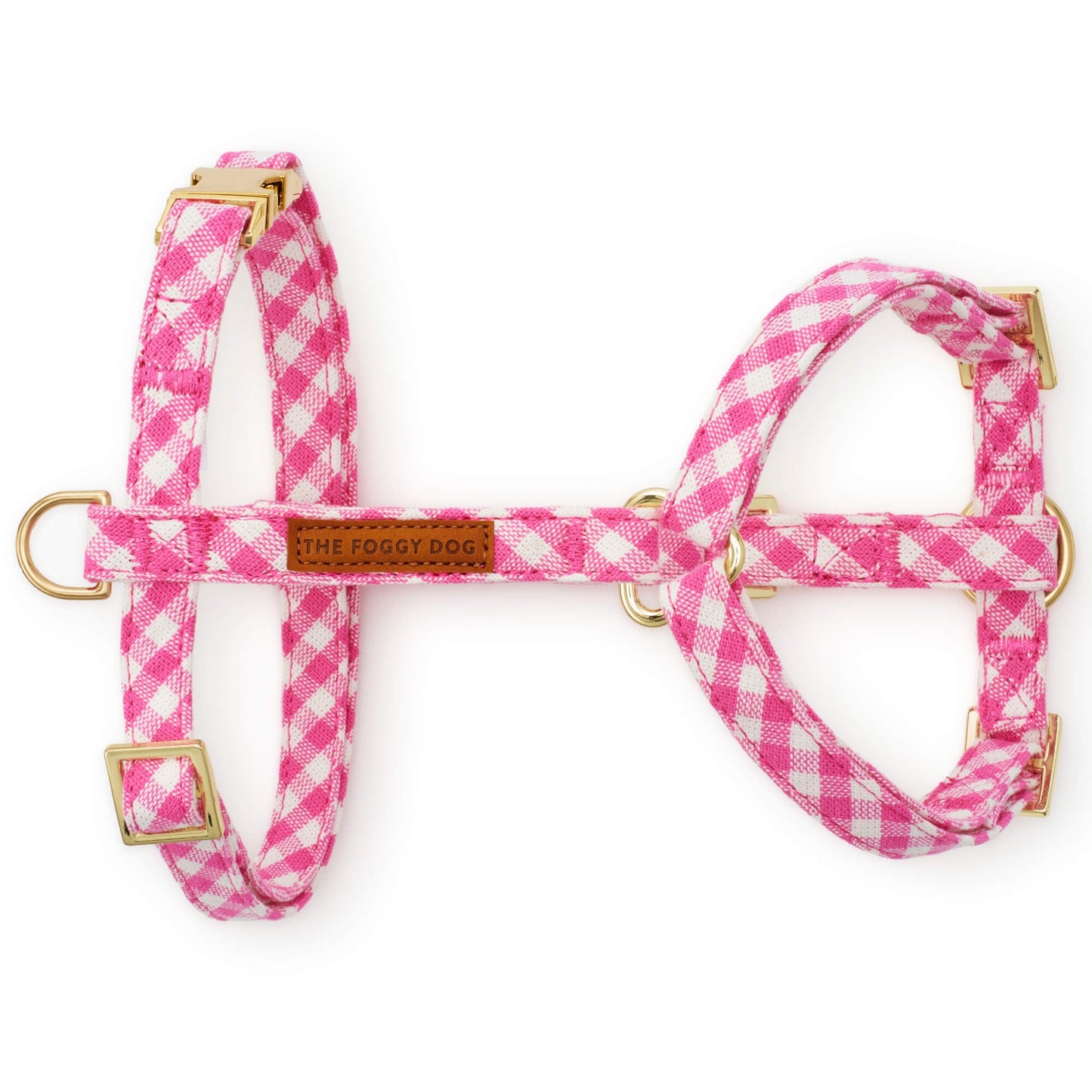 Hot Pink Gingham Dog Harness